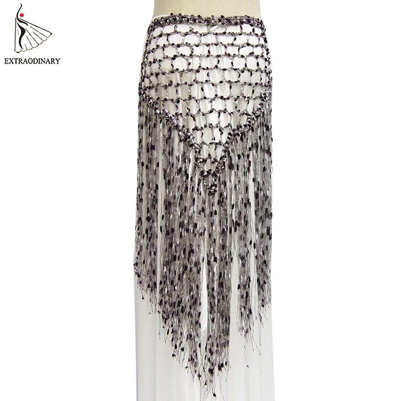 Nowe pasy taniec brzucha trójkąt Wrap kostium Tassel Bellydance szalik Hip akcesoria kobiety styl szal szalik z frędzlami Sexy