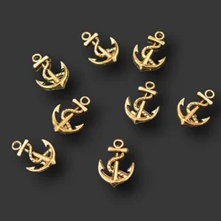 30pcs Antique Gold color Mini Anchor Pendants DIY Charms For Jewelry Crafts Making 17*11mm A2365