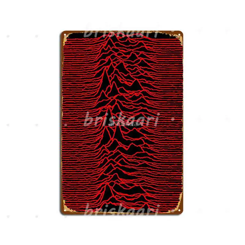 Unknown Pleasures Red Metal Signs Wall Pub Garage Decoration Create Cave Pub Metal Posters