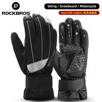 ROCKBROS Waterproof Winter Gloves Fleece Warm Men Women Windproof Snowboarding Snow Motorcycle Ski Gloves Skiing Accessories