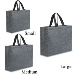 Sac à provisions réutilisable de grande taille pour femme, sac à soupe gris pliable, fourre-tout de rangement de voyage, sacs à provisions en toile pour femme