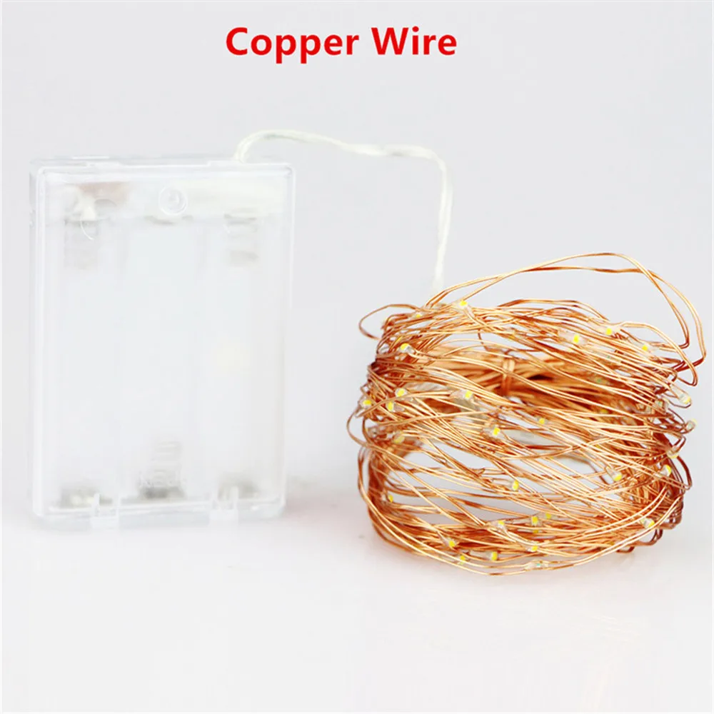 2M 5M 10M 20/50/100 Led Strings Silver Wire 3XAA Battery Operated Christmas Wedding Party Decoration LED String Fairy Lights