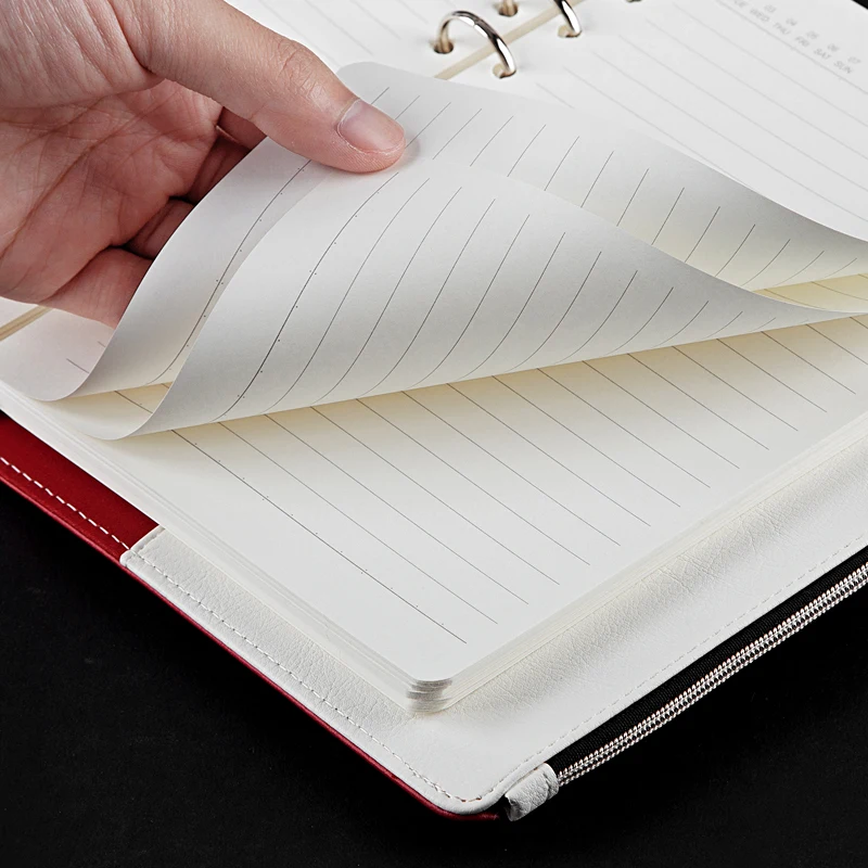 Kinburg-دفتر ملاحظات كبير بسحاب ، دفتر أعمال للطلاب ، دفتر ملاحظات محمول عملي مع حساب يدوي سميك