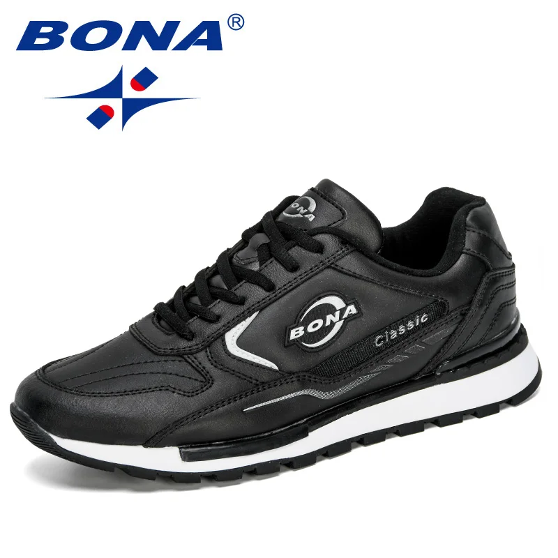 BONA New Designers Nubuck Leather Trendy Sneakers Men Outdoor Casual Shoes Man Sapato Masculino Krasovki Zapatos De Hombre