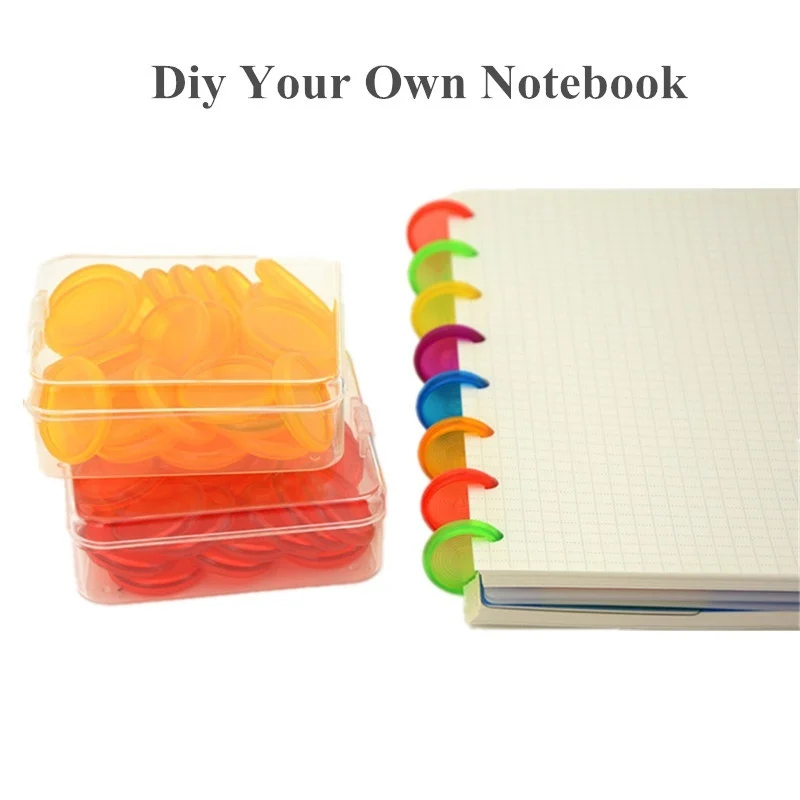 30 Chiếc 24/28Mm Chất Kết Dính Nhẫn Có Hộp Dành Cho DIY Discbound Máy Tính Xách Tay/Nhà Quy Hoạch Nấm Lỗ Diy Rời lá Ràng Buộc Nhẫn CX19-004