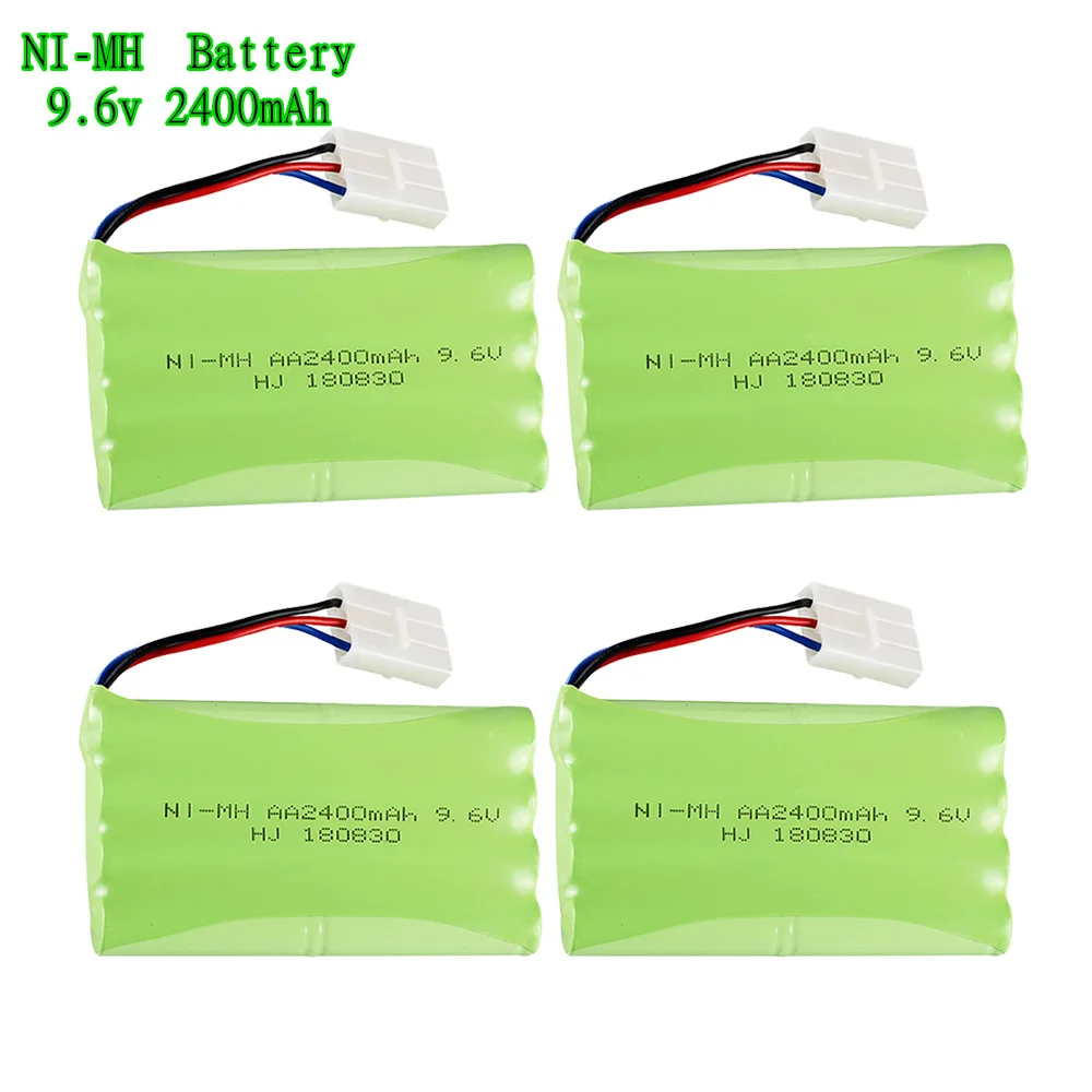 Batería NI-MH de 1-5 piezas, 9,6 v, 2400mah, coches de juguete para tanques de Rc, trenes, Robot, pistola, NIMH AA, 9,6 v, batería recargable, KET-3P, enchufe sólido