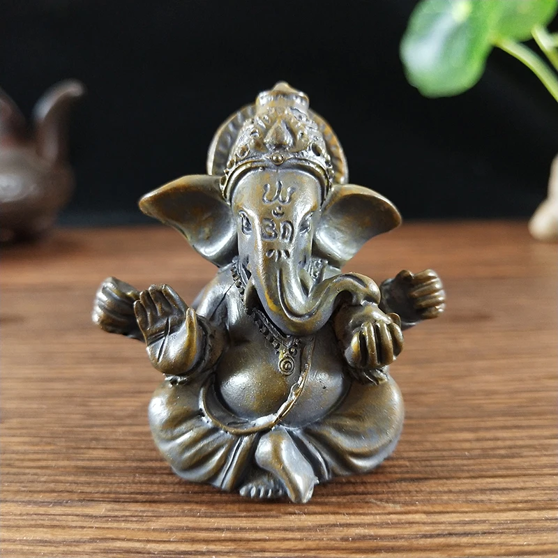 Steinfarbene Ganesha-Statue Buddha Elefant Hindu-Gott Skulptur Figuren Heim Zen-Garten Außendekoration Landschaftsornamente – Detail 6