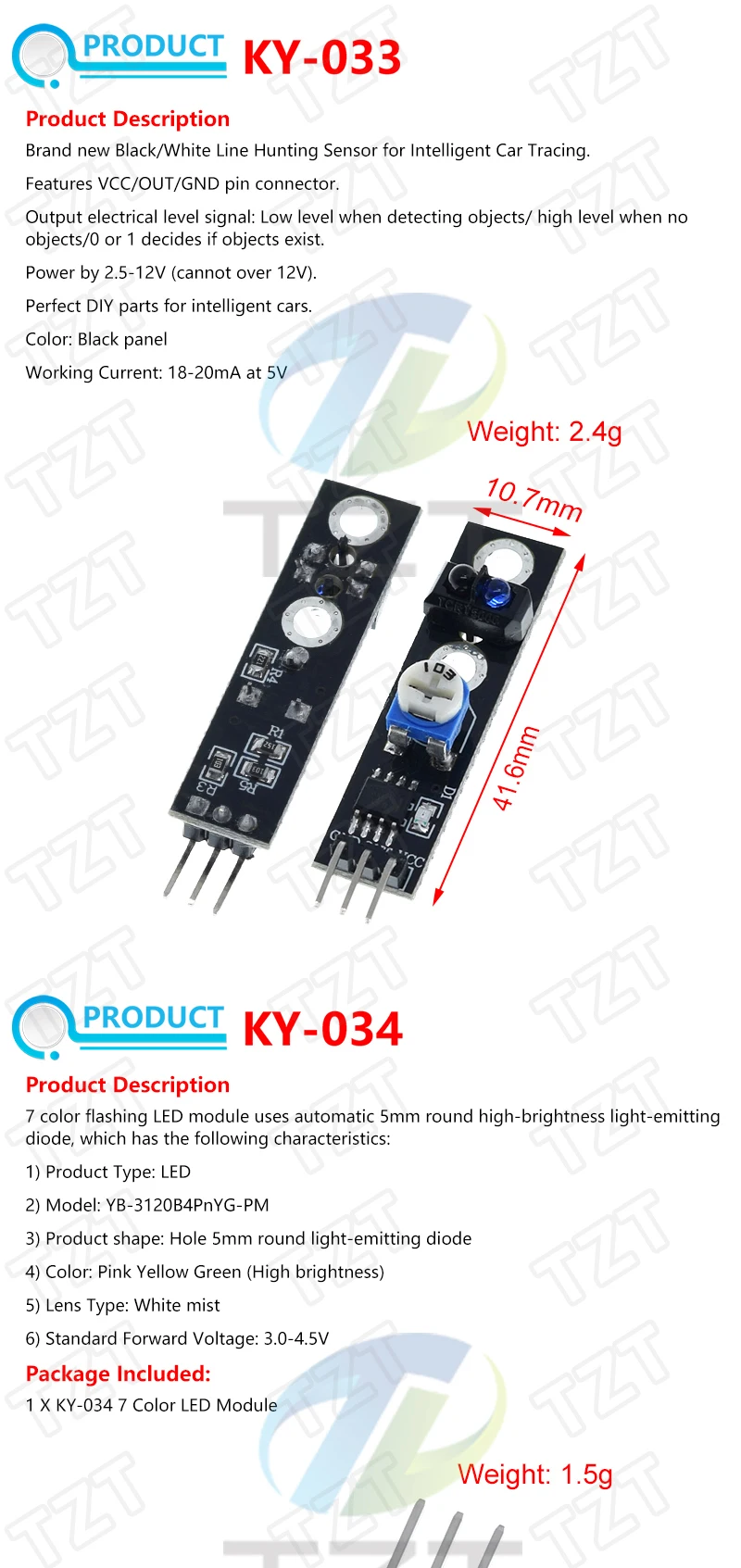 Für Arduino 45 Arten von Sensoren Digitaler Temperatur-Feuchtigkeits-RGB-LED-Boden-Buzzer-Ton-Ultraschall-Regentropfen-Sensormodul DHT11 – Detail 27