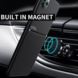 Funda magnética de teléfono para coche, carcasa de Metal suave a prueba de golpes para iPhone 15, 14, 11, 13 Pro MAX, XR, XS, 12 Mini, 7, 8 Plus