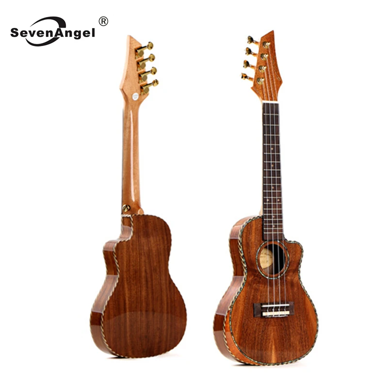 

24 inch Top Solid Wood Ukulele professional KOA Acacia Ukelele Cant hand design Mini Hawaii Guitar Muiscal instrument