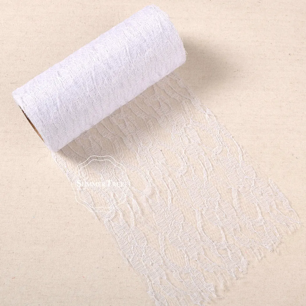 15cm x 10yards Lace Roll Ribbon Netting Fabric Gauze Wedding Party Chair Sash Table Runner Handmade DIY Cratf Decoration