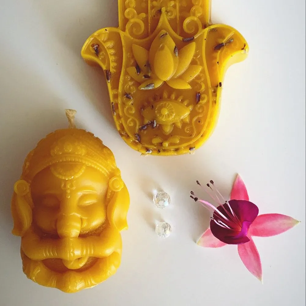 3D Ganesh Soap Candle Mold Mould Ganesha Silicone Mold for Candle Decorating Resin Epoxy Crafts Gyspum Statue Molds