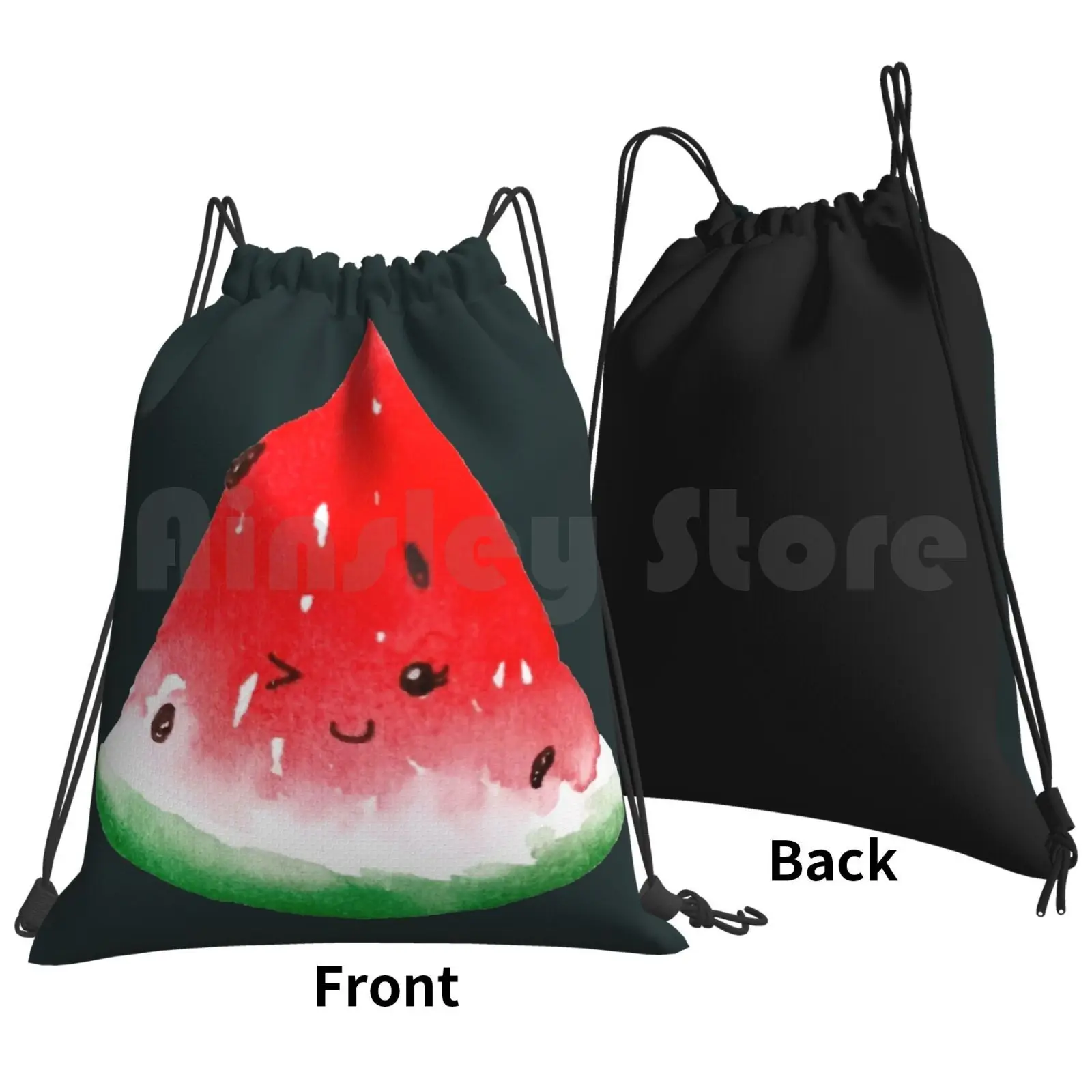 Mochila de sandía bonita, bolsas con cordón, bolsa de gimnasio impermeable, sandía bonita, sonrisa feliz, fruta, naturaleza, Picnic rojo de verano