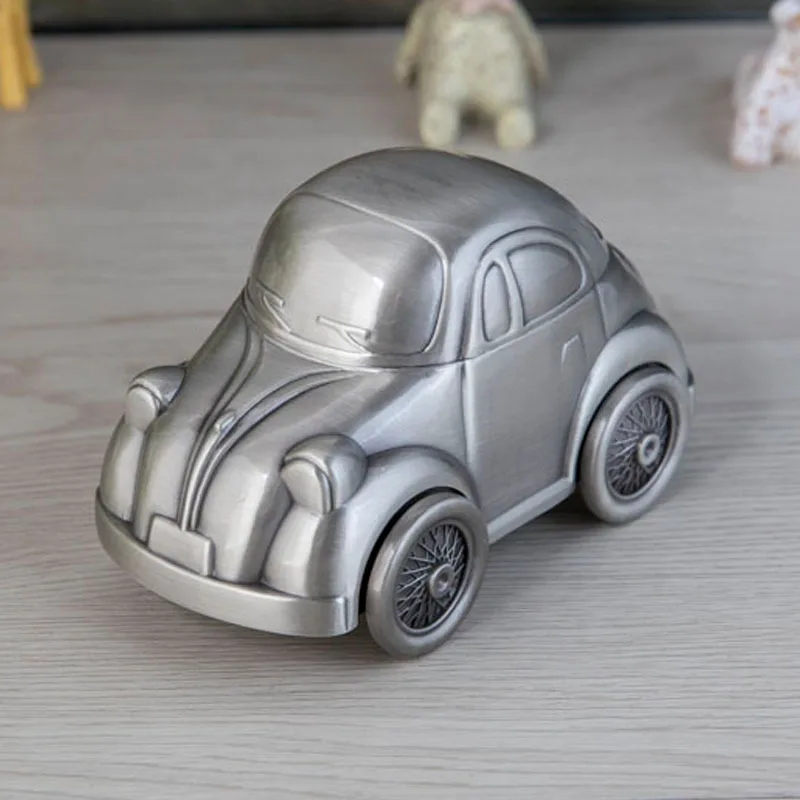 Vintage Metal Car Shape Piggy Bank Coin Bank Savings Money Box Coin Saving Pot Kids' Money Banks Gifts for Home Decor Birthday