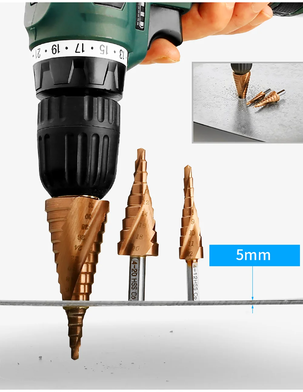 Сверло из кобальтового сплава HSS M35, 3 шт.