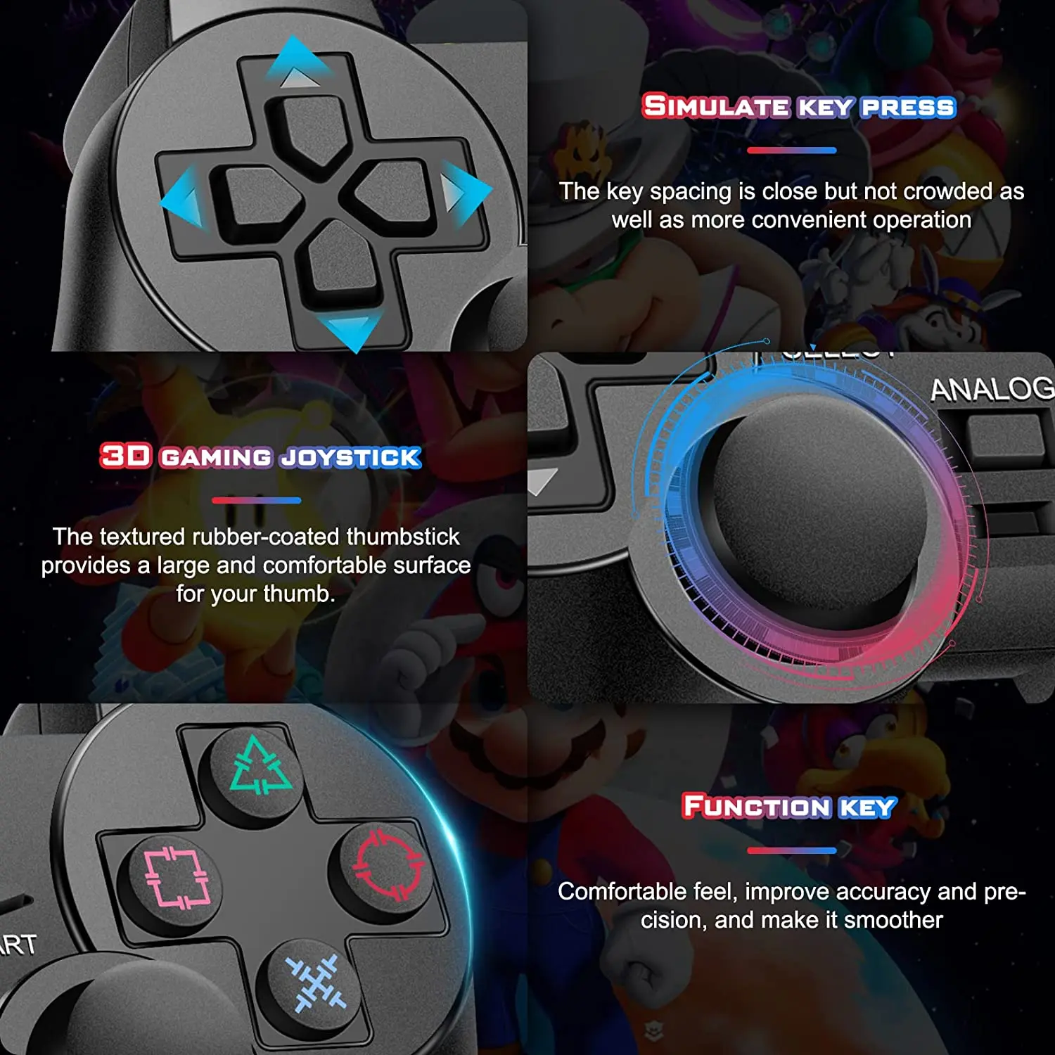 متحكم ل PS2 ذراع تحكّم سلكيّة لسوني بلاستيشن PS2 مع مزدوج اهتزاز USB سلك جويستيك Joypad ألعاب الفيديو