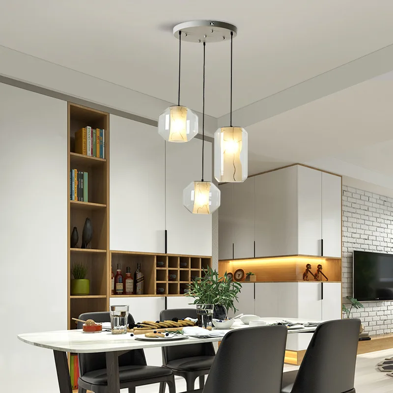 

Cement pendant lights design marble Light glass pendant lamp Kitchen Modern Decor E27 Living Room Dining Room bars hangint light