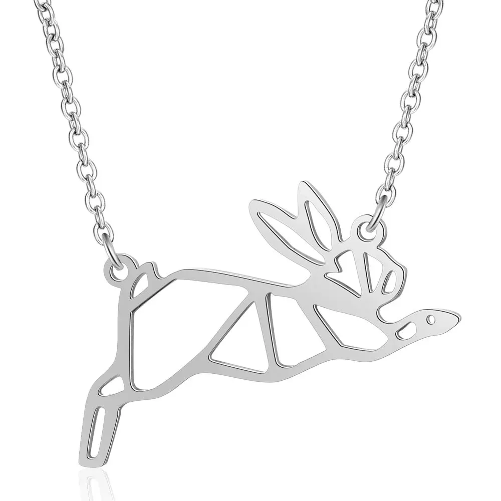 10pcs/lot Charm necklace 2 color rabbit squirrel cat new design stainless steel  women cute animal necklace pendant for couples