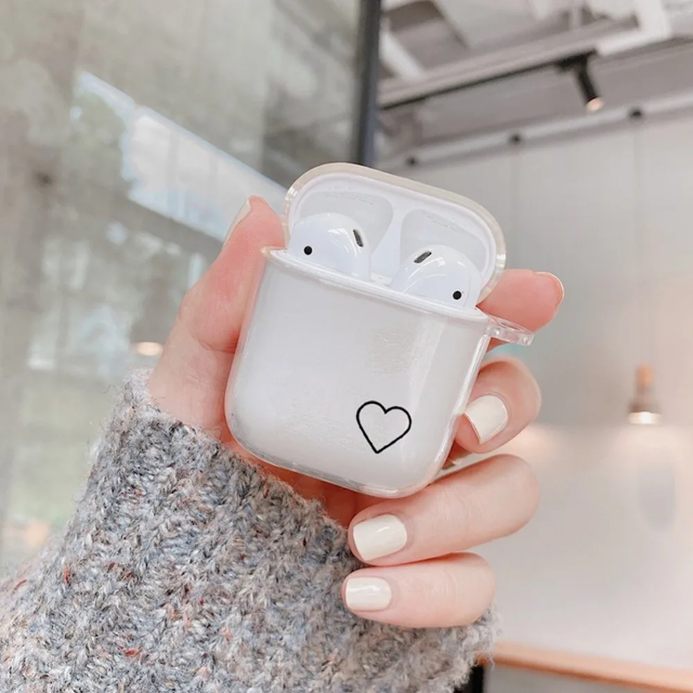Funda de silicona suave para auriculares Apple Airpod 1/2, carcasa transparente con forma de corazón redondo para Airpods 3 Pro, venta al por mayor
