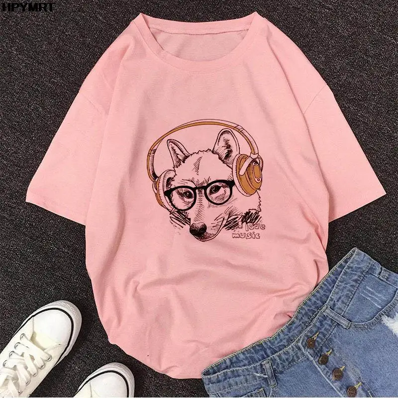 

Summer Tee Shirt Femme Clothing Fashion Women Tshirt Short Sleeve Casual T Shirt Tops Kawaii Dog Printed T-shirt Female Clothing