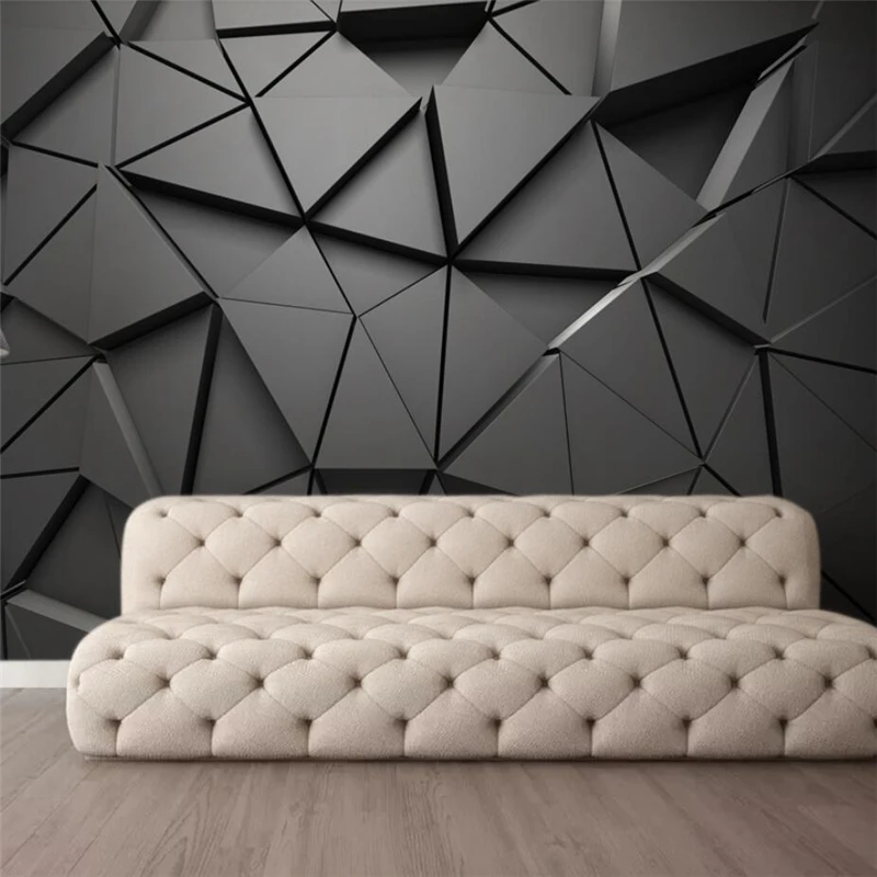 

wellyu papel de pared Custom wallpaper fashion 3d photo mural stereo geometric abstract gray triangles background wallpaper