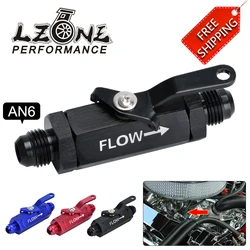 FREE SHIPPING - AN6 AN8 AN10 Aluminum Inline Fuel Filter Shut Off Valve Cut Off Valve Fitting w/ Cable Lever 1Pcs