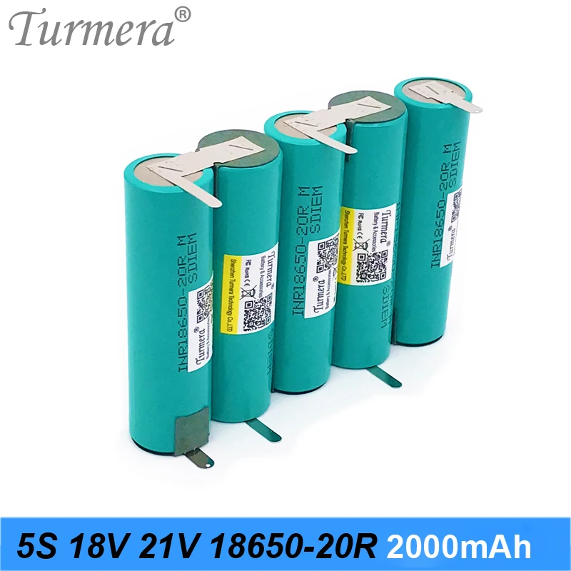 Bateria de solda 5S 18v 21v INR18650-20RM 2000mah 20a bateria para 18v chave de fenda shurika shura e aspirador de pó uso turmera