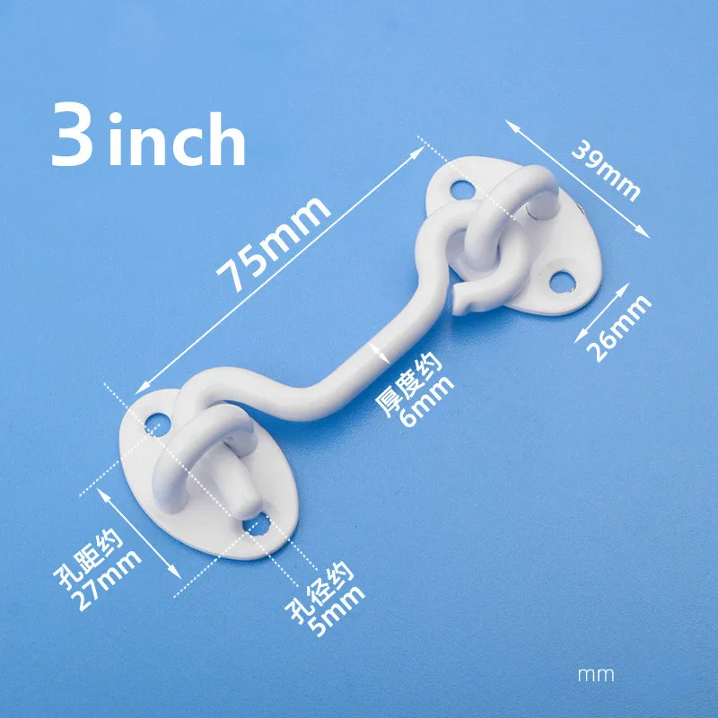 Multi-size Simple Door Window Hook Solid Vintage Hooks Stainless Steel Cabinet  Buckle Household Bathroom Latch Woodworking