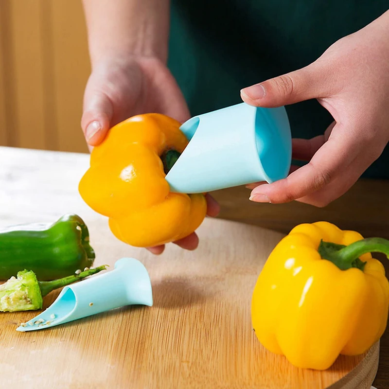 

Pepper Corer Slicer Pepper Seeded Remover Device Tomato Coring Device Fruit Vegetable Cutter Cooking Tool Kitchen Utensil Gadget