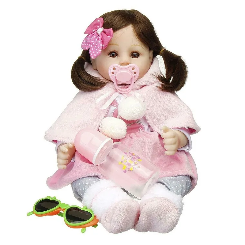 19 Inch Soft Silicone Acrylic Handmade Lifelike Cute Reborn Restic Baby Doll Toy