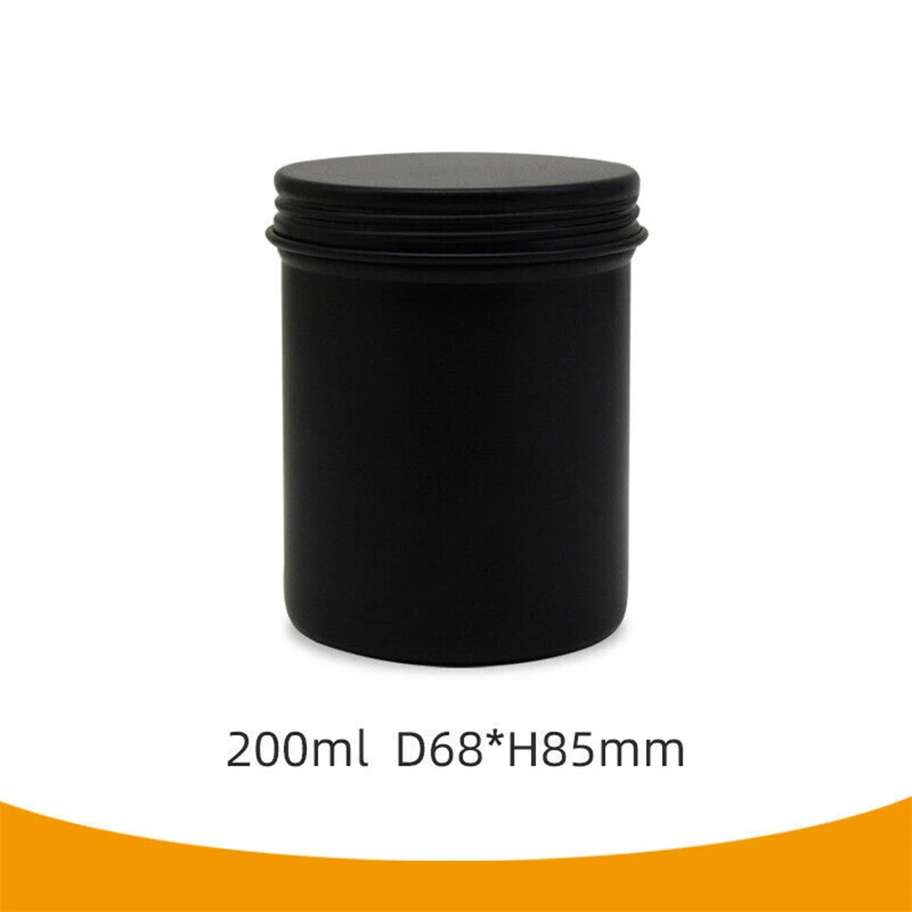 DIY Black Metal Candle Tins 10 Piece 200ml Round Containers with Lids Tea Packaging Tin Box Food Grade