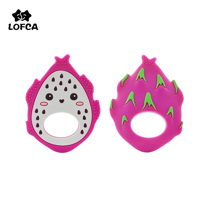 

LOFCA Baby Teather Baby Teething Toys Silicone Teethers BPA Free Dragon Fruit Pendant Food Grade Chew Silicone Beads Bracelet