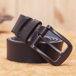VAMOS KATOAL Men's designer's new first layer cow leather fashion belt alloy retro style pin buckle high quality cowhide belts