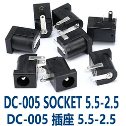 10PCS Male Plugs + DC Power Socket Female Jack Screw Nut Panel Mount Connector DC022 005 015 025 022K 099 022B 044 5.5 x2.1mm