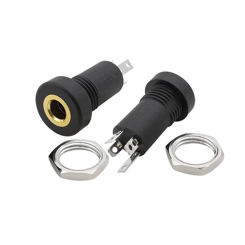 5/10Pcs PJ-392A 3.5mm 4 pin Audio Socket Headphone Female Connector With Nuts 3.5 mm 4 Pole Panel Mount Jack PJ392A