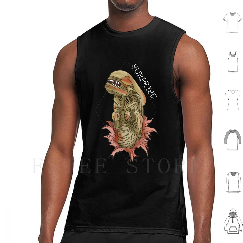 Chest Burster Tank Tops Vest Sleeveless Xenomorph Chest Burster Surprise Hr Giger Rose Tattoo