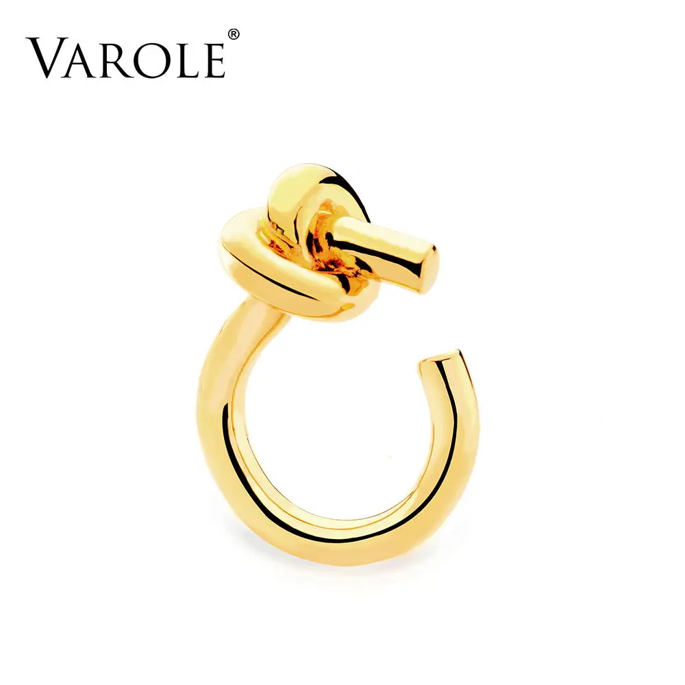

VAROLE Big Knot Ring Gold Color Minimalist Rings For Women Fashion Jewelry Party Anillos Gifts