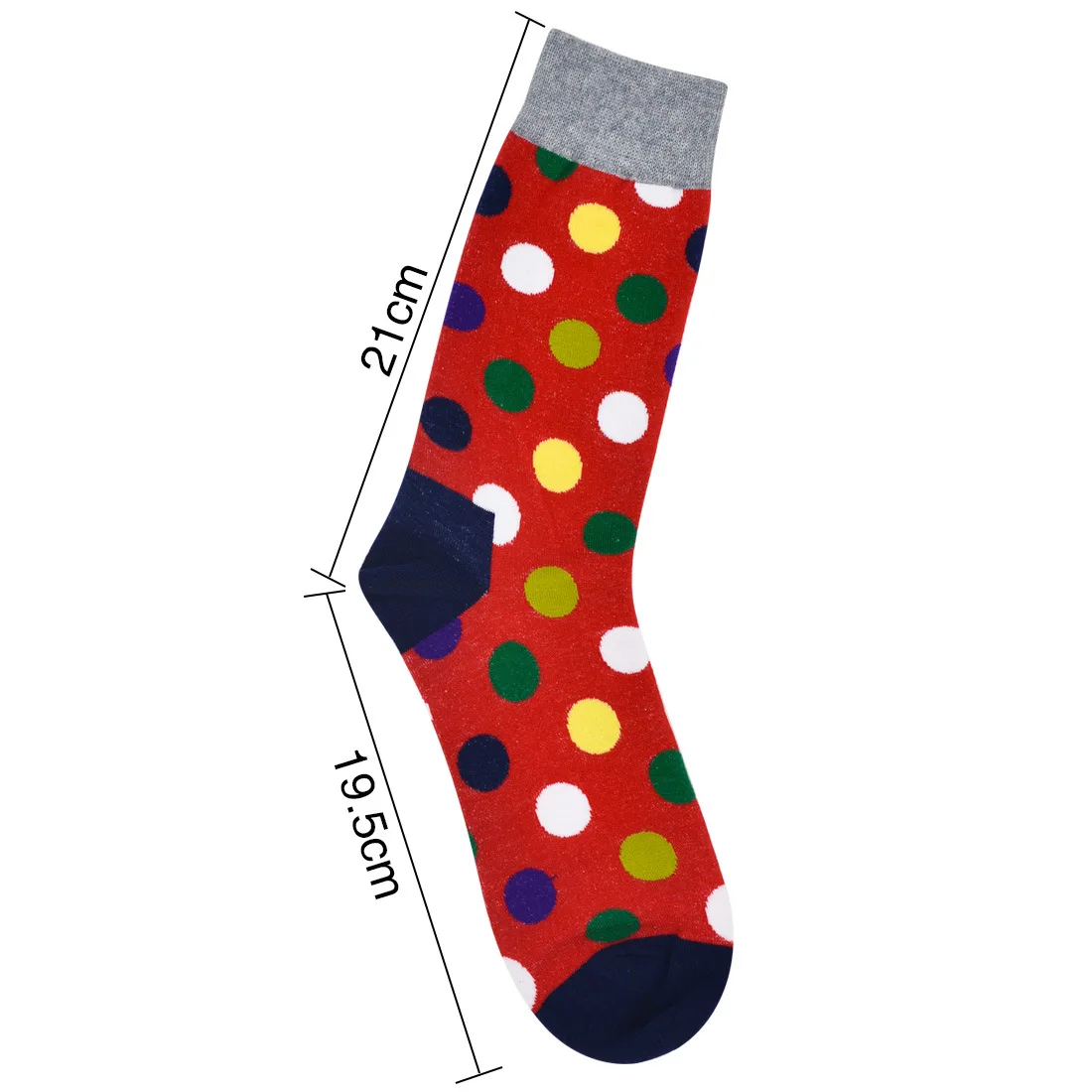 Qisin 1Pairs Fashion Colorful Dot Cotton Man Happy Socks Personality Tide Brand Harajuku Casual Funny Socks Women Couple Meias