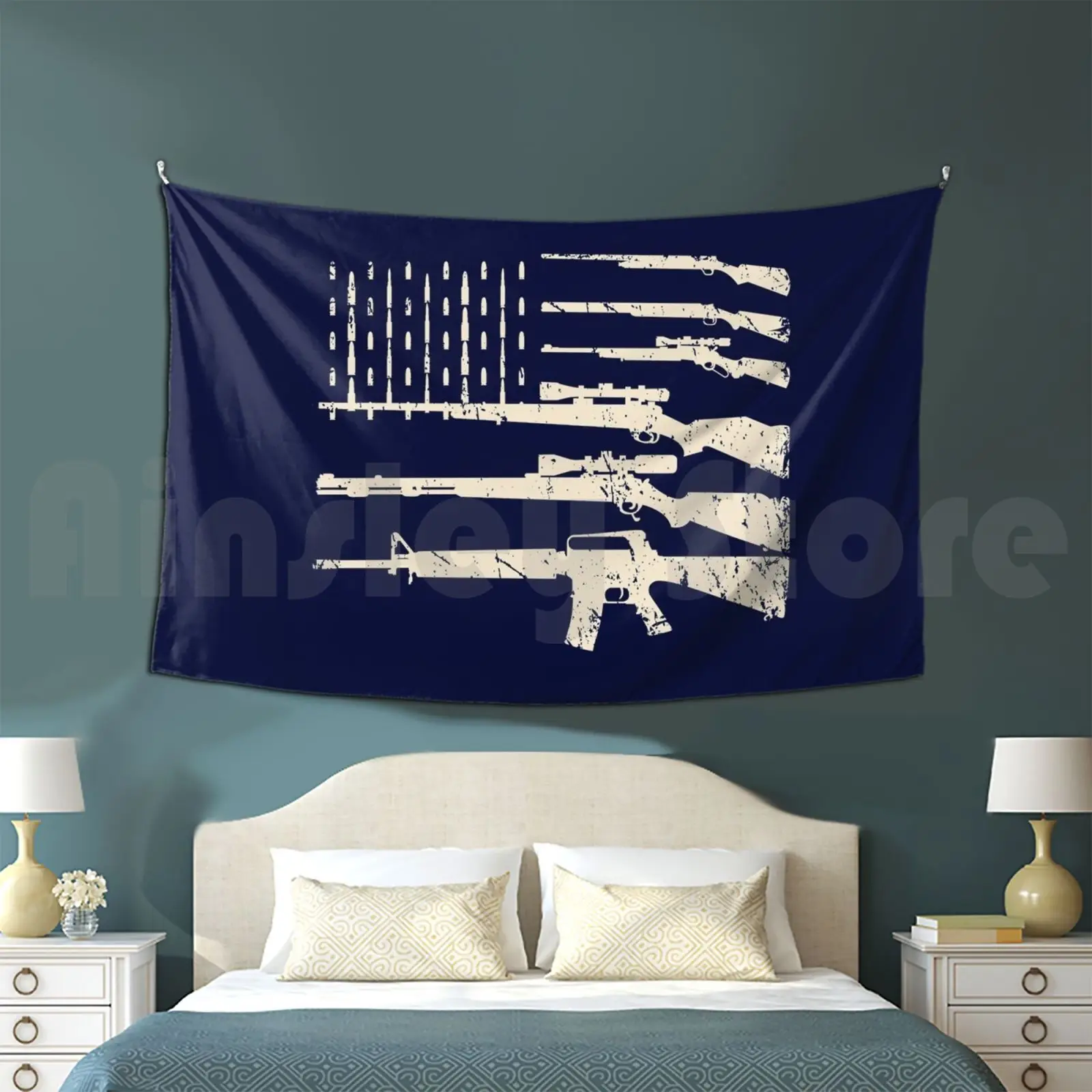 Tapestry Guns Usa Flag American Flag Rifles Weapons 2a Amendment Gift Fathers Day Gun Lover Husband Gift Shirts Usa Flag