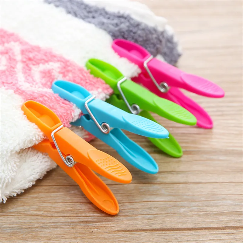 24 Pack Plastic Cloth Clips Windproof Clothes Pin with Spring Household Clothespins Drying Rack Holder Drying Clothes Pin Set