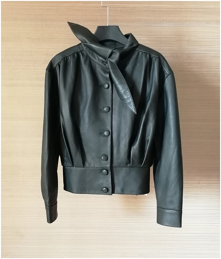 Blouson en cuir véritable pour femme, de haute qualité, style coréen, pour vélo, B346, printemps automne 2020