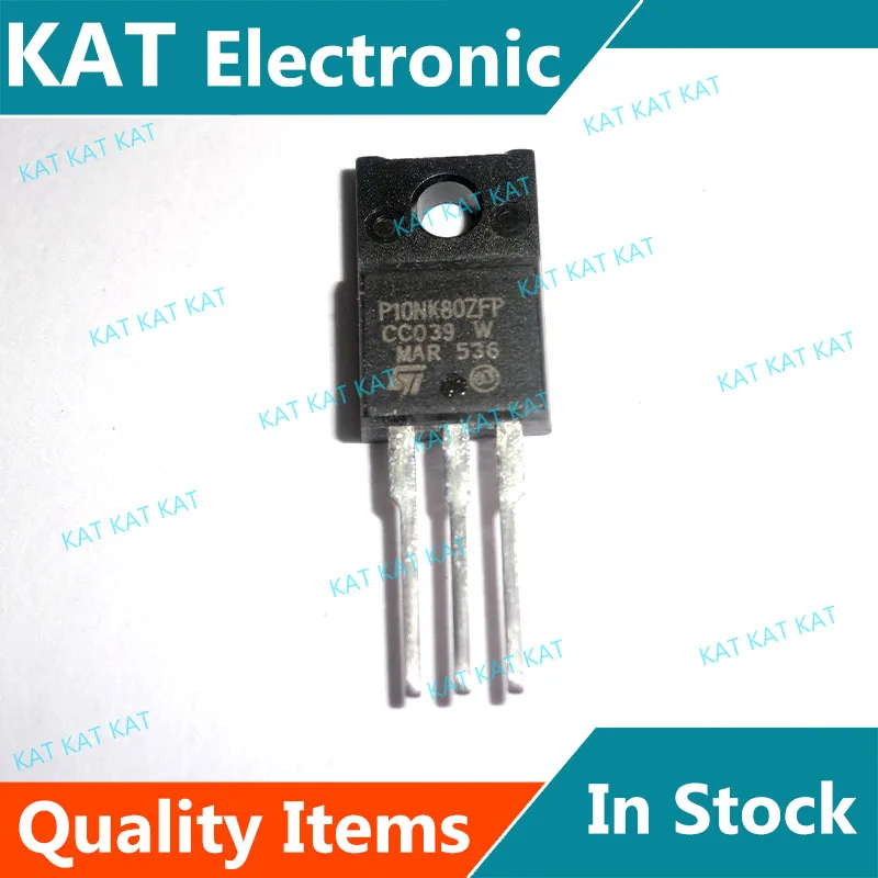 SuperMESHTM MOSFET, protección contra Zener, STP10NK80ZFP P10NK80ZFP STP10NK80Z P10NK80Z STW10NK80Z W10NK80Z, 5 unids/lote