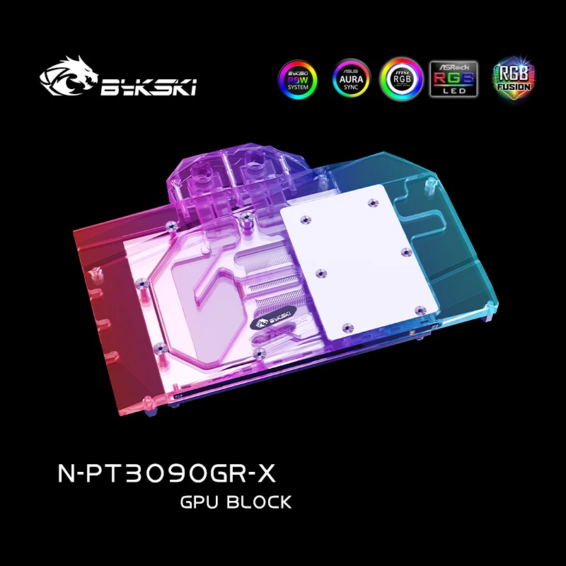 Imagem -02 - Bykski N-pt3090gr-x Gpu Bloco de Água para Palit Geforce Rtx 3090 3080 Jogo Rock oc Placa Gráfica Gpu Radiador Vga Cooler 12v 5v