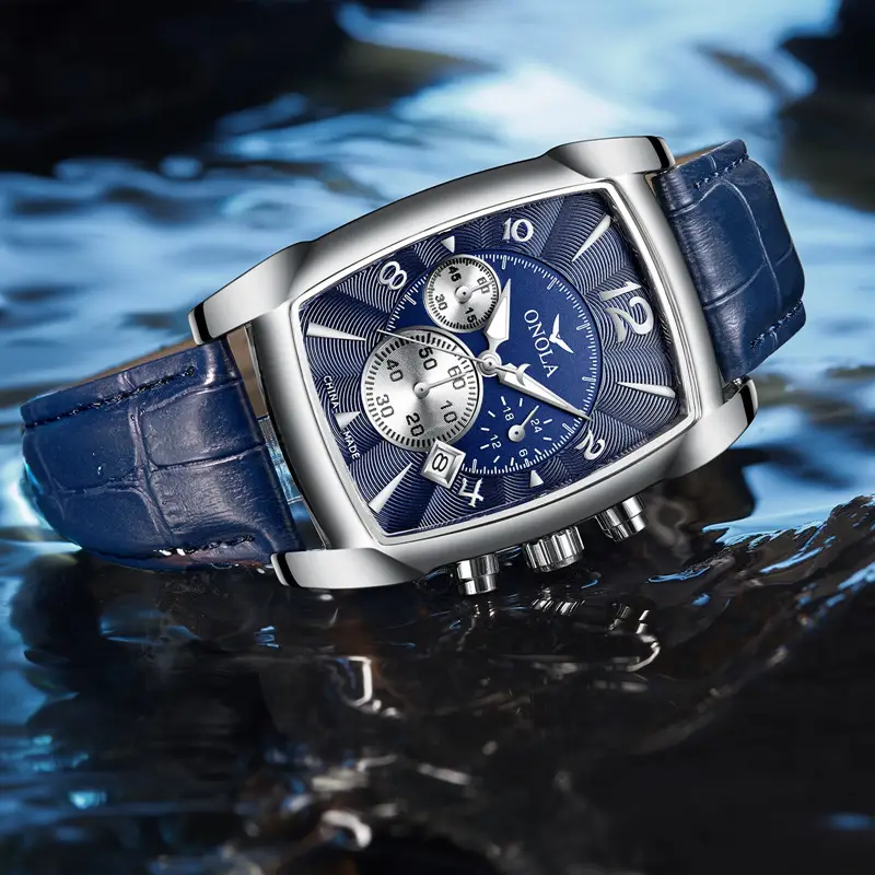 Mens watch ONOLA 2021 New fashion business Stainless Steel quartz watches men luxury Top Brand Leather watch for men - 5