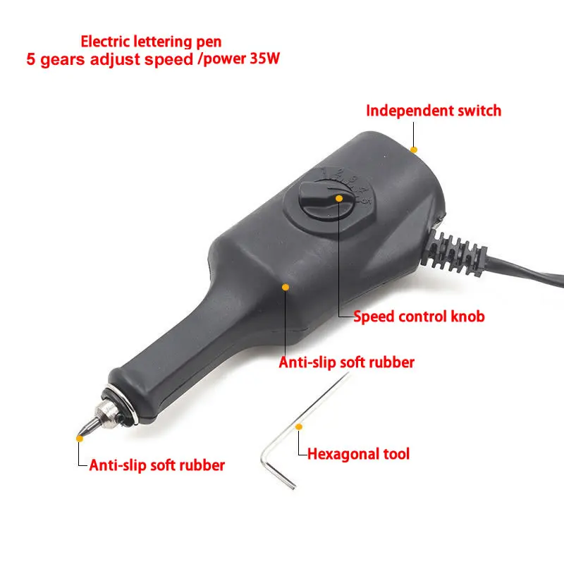 220V Electric Engraver Engraving Carving Pen Plotter Machine Chisel Tips Metal Wood Glass Plastic Stone Surface Lettering