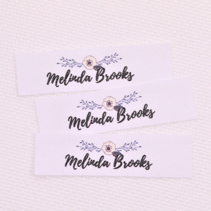 15mmx70mm Custom Clothing Labels - Personalized Brand Organic Cotton Ribbon Labels Logo or Text Sewing DIY Labels 500pcs