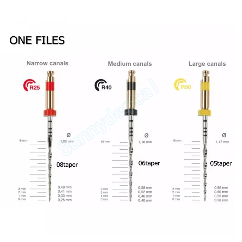 Dental Red Reciproc Files R25 R40 R50 Limas rotativas dentais recíprocas Limas endodônticas NITI Odontologia ferramentas para canal radicular Endo