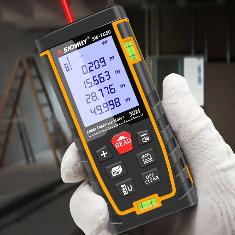 SNDWAY telemetro Laser misuratore di distanza Laser ad alta precisione nastro di misurazione pagoda Trena Metro strumenti di costruzione a doppio livello