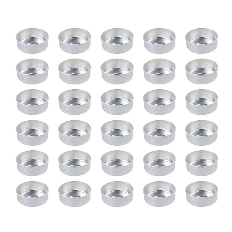 100/200pcs Aluminum Tea Light Tins Can Scented Making Container Empty Case for Holding DIY Making (Silver)