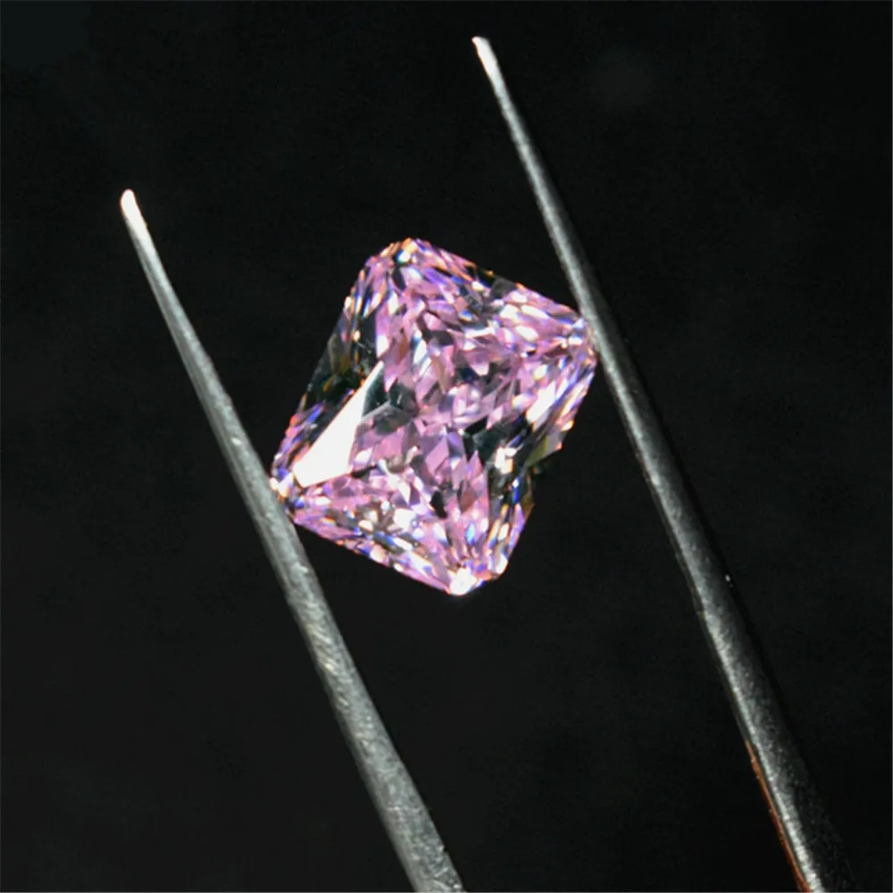 Grade AAA Light Pink Cubic Zirconia Rectangle Faceted Gemstone Radiant Cut Cubic Zirconia Multiple Sizes to Choose C71Z